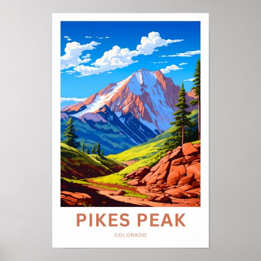 Pikes Peak Colorado Reisprint Poster (Voorkant)