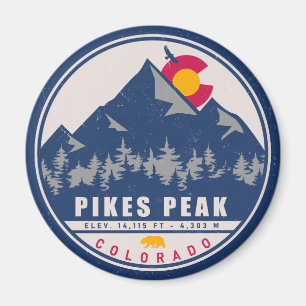 Pikes Peak Colorado Retro Sunset Souvenirs Magneet