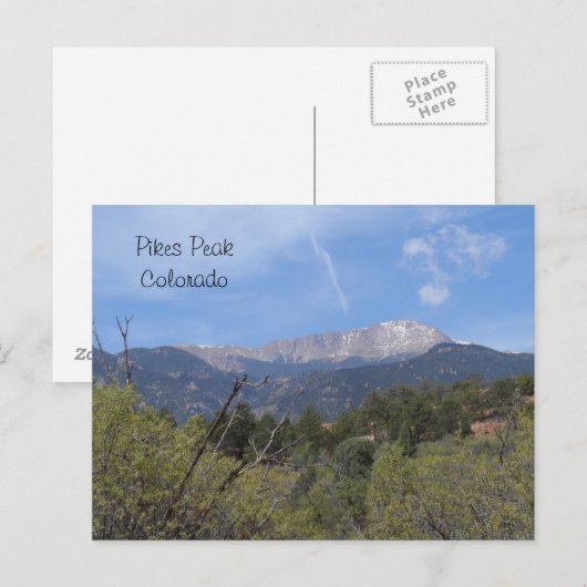 Pikes Peak- Colorado Springs Briefkaart (Voorkant / Achterkant)