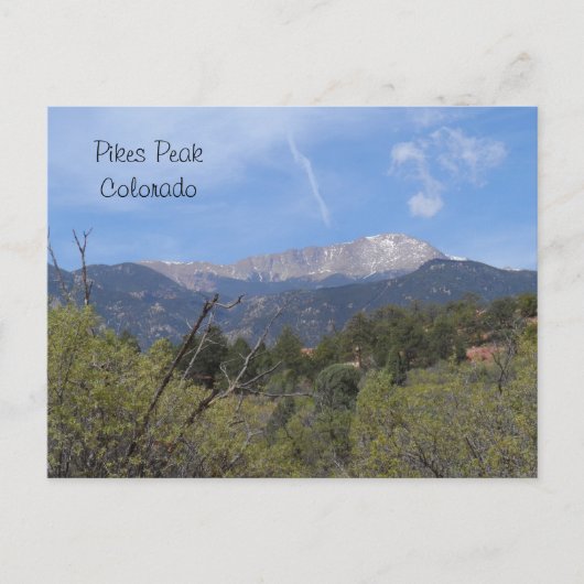 Pikes Peak- Colorado Springs Briefkaart (Voorkant)