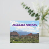 Pikes Peak Colorado Springs Reis Briefkaart (Staand voorkant)