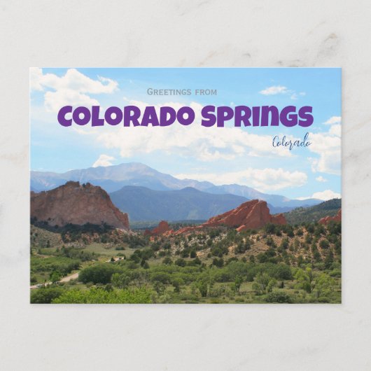 Pikes Peak Colorado Springs Reis Briefkaart (Voorkant)