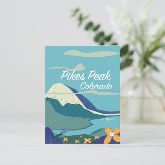 Pikes Peak Colorado -stijlreisposter Briefkaart (Staand voorkant)