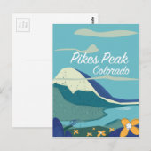 Pikes Peak Colorado -stijlreisposter Briefkaart (Voorkant / Achterkant)