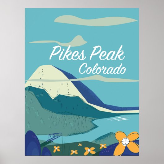 Pikes Peak Colorado -stijlreisposter Poster (Voorkant)