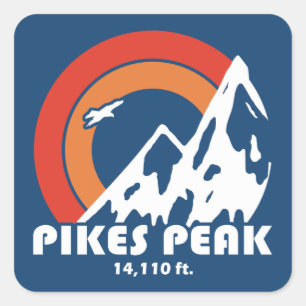 Pikes Peak Colorado Sun Eagle Vierkante Sticker