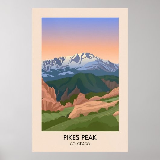 Pikes Peak Colorado USA Reisposter Poster (Voorkant)
