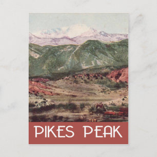 Pikes Peak, Colorado, vintage-reisstijl Briefkaart