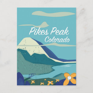 Pikes Peak Colorado vintage stijl reisposter Briefkaart