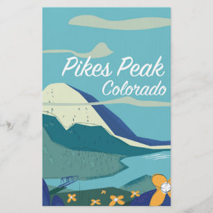 Pikes Peak Colorado vintage stijl reisposter Briefpapier