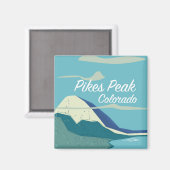 Pikes Peak Colorado vintage stijl reisposter Magneet (Voorkant / Achterkant)