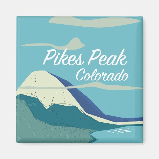 Pikes Peak Colorado vintage stijl reisposter Magneet (Voorkant)