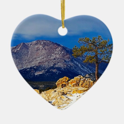 Pikes Peak en Lone Tree Keramisch Ornament (Voorkant)