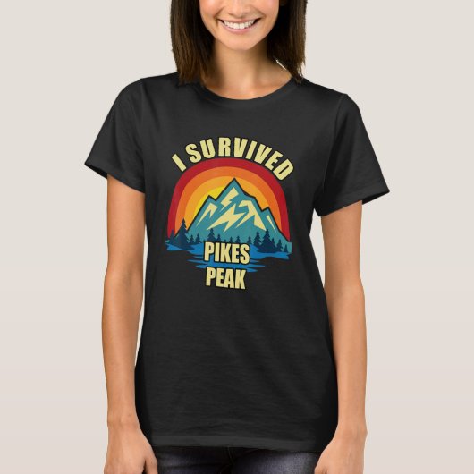 Pikes Peak Hiking Mountian Climbing T-shirt (Voorkant)
