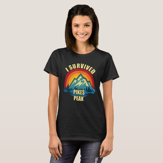 Pikes Peak Hiking Mountian Climbing T-shirt (Voorkant volledig)