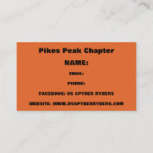 Pikes Peak-hoofdstuk - Visitekaartjes 2 (Achterkant)