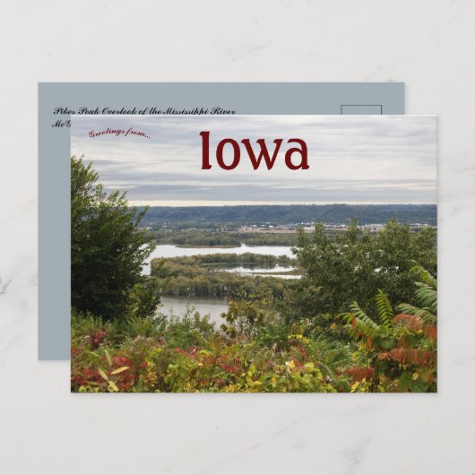 Pikes Peak kijkt uit over McGregor Iowa Briefkaart (Voorkant / Achterkant)