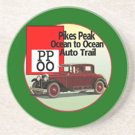 Pikes Peak Ocean to Ocean Auto Trail Zandsteen Onderzetter (Voorkant)