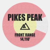 Pikes Peak Ronde Sticker (Voorkant)