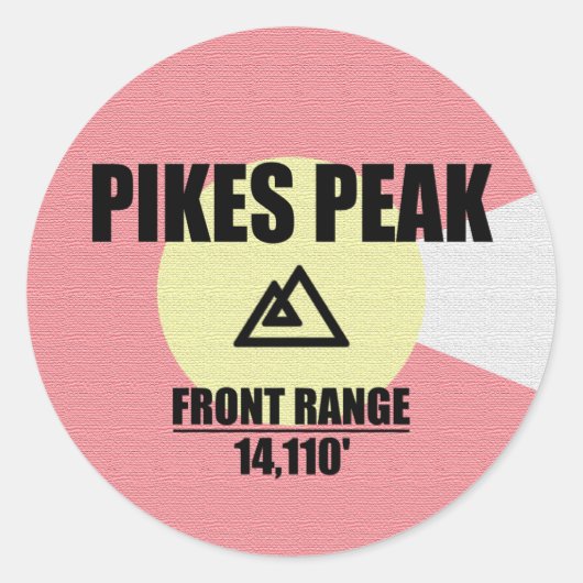 Pikes Peak Ronde Sticker (Voorkant)