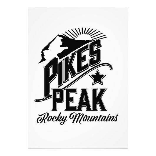 Pikes Peak rotsachtige bergen Vintage kunst Foto Afdruk (Voorkant)