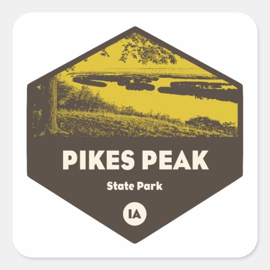 Pikes Peak State Park Iowa Vierkante Sticker (Voorkant)