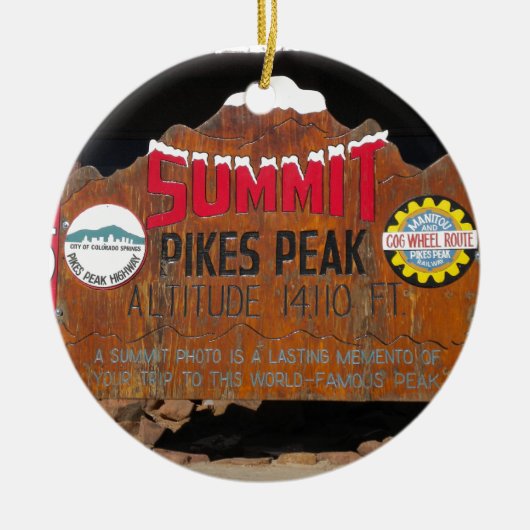 Pike's Peak Summit, Colorado Keramisch Ornament (Voorkant)
