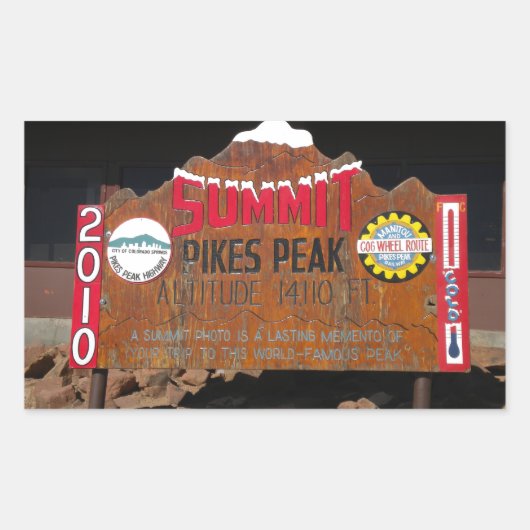 Pike's Peak Summit, Colorado Rechthoekige Sticker (Voorkant)