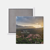 Pikes Peak Sunset Haze Square Magnet (Voorkant / Achterkant)