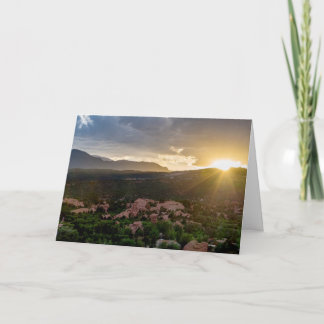 Pikes Peak Sunset Haze Wenskaart Kaart