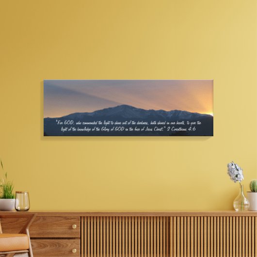 Pike's Peak Sunset met Bijbelvers Canvas Afdruk (Insitu (Woonkamer))