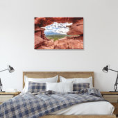 Pikes peak through a Rock Hole Canvas Afdruk (Insitu (Slaapkamer))