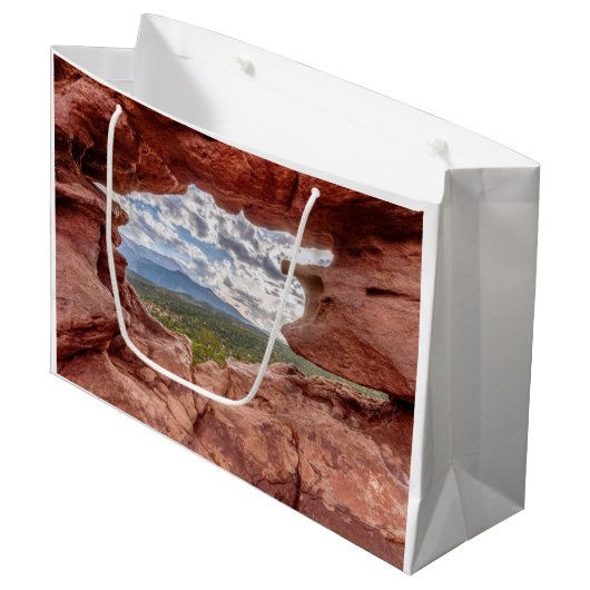 Pikes peak through a Rock Hole Groot Cadeauzakje (Voorkant Gekanteld)