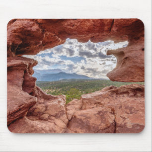 Pikes peak through a Rock Hole Muismat