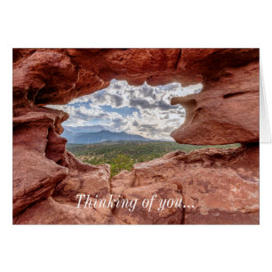 Pikes Peak Through A Rock Hole Thinking of U Kaart