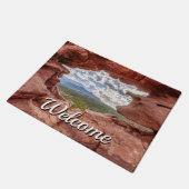 Pikes peak through a Rock Hole Welcome Doormat Deurmat (Schuin)