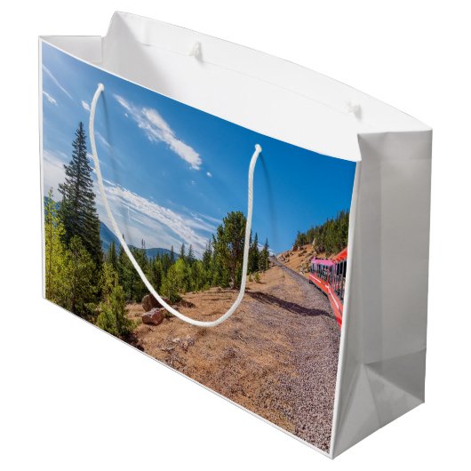Pikes Peak Trai Ride Grote Gift Bag Groot Cadeauzakje (Achterkant Gekanteld)