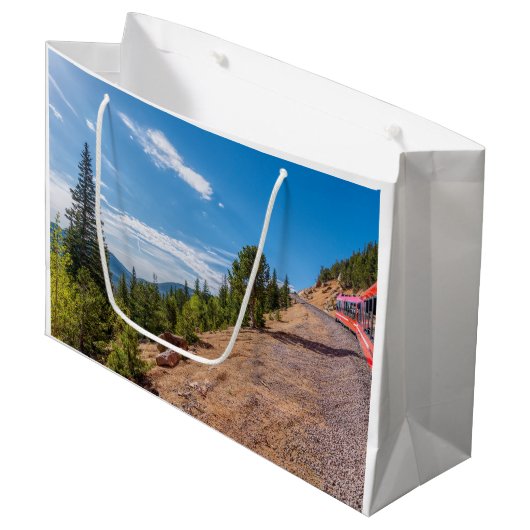 Pikes Peak Trai Ride Grote Gift Bag Groot Cadeauzakje (Voorkant Gekanteld)