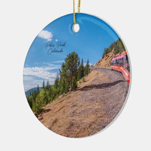 Pikes Peak Train Ride Circle Ornament (Links)