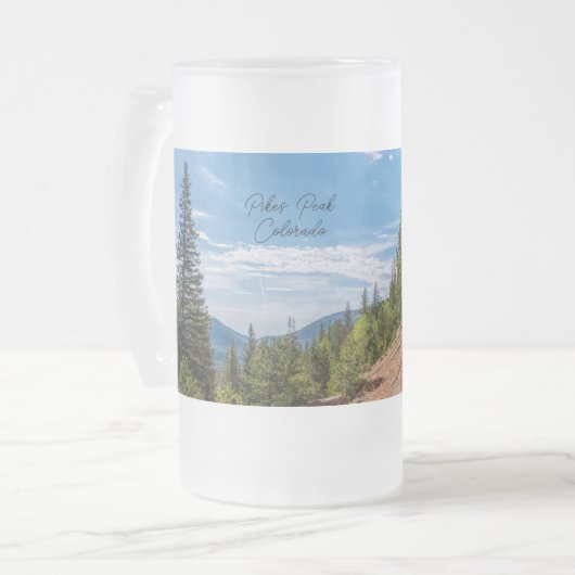 Pikes Peak Train Ride Frosted Beer Mok (Voorkant links)