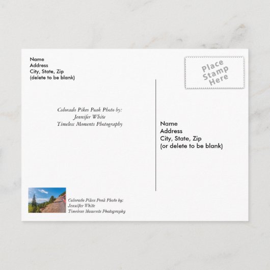 Pikes Peak Trein Rit Get Well Binnenkort Briefkaar Briefkaart (Achterkant)