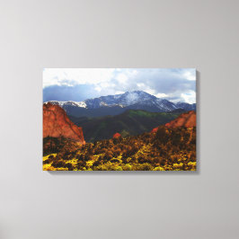 Pikes Peak van de Tuin van de Goden Canvas Afdruk