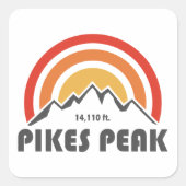Pikes Peak Vierkante Sticker (Voorkant)