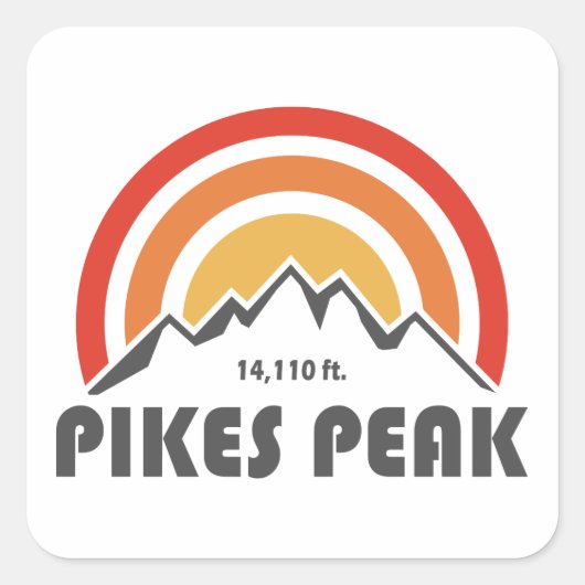 Pikes Peak Vierkante Sticker (Voorkant)