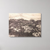 Pikes Peak Winter Landscape Pen/Pencil Drawing Canvas Afdruk (Voorkant)