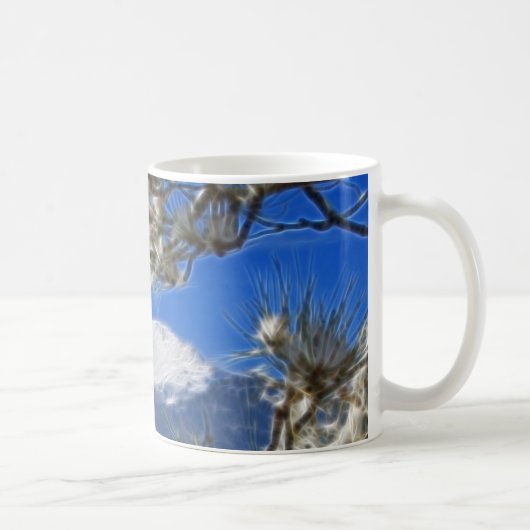 Pikes Peak Winter Snow Covered Fractal Art Koffiemok (Rechts)