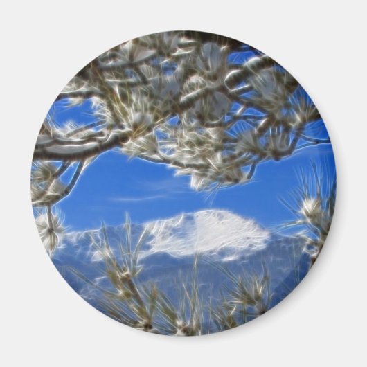 Pikes Peak Winter Snow Covered Fractal Art Magneet (Voorkant)