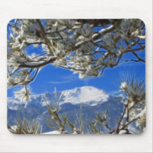 Pikes Peak Winter Snow Covered Fractal Art Muismat
