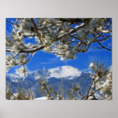 Pikes Peak Winter Snow Covered Fractal Art Poster (Voorkant)
