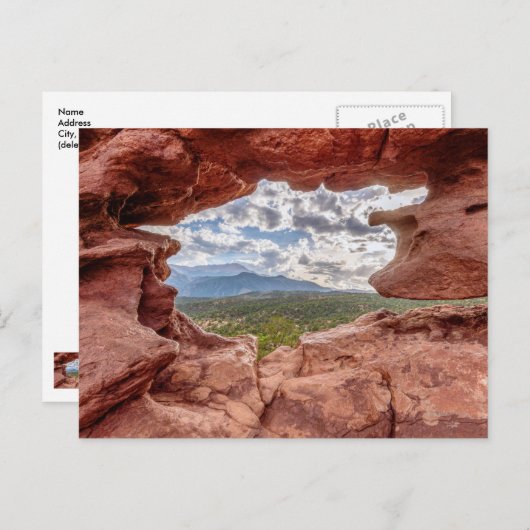 Pikes Peek Through a Rock Hole Briefkaart (Voorkant / Achterkant)